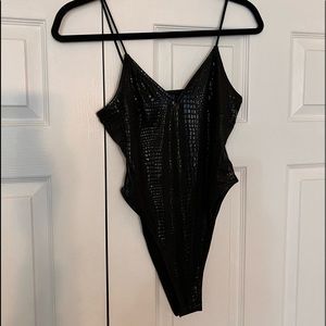SHEIN black snake print bodysuit